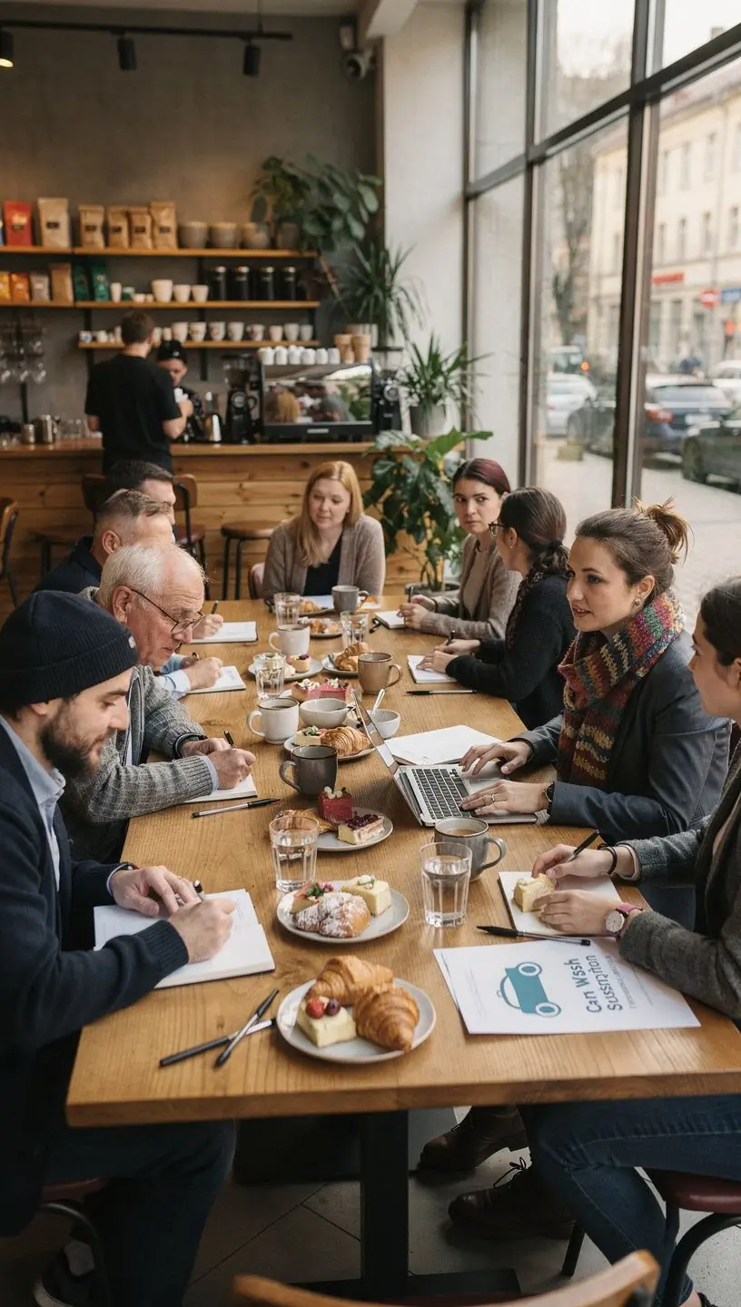 Linnatänaval parkiv auto, mille kõrval on märkmik pesukava ja hoolduse märkmetega.